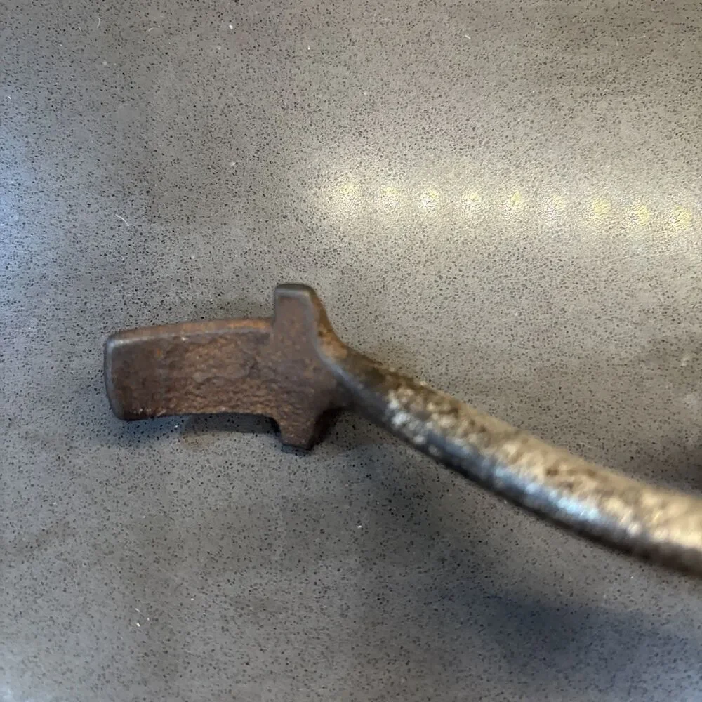 Vintage Antique Cast Iron Stove Lid Lifter Spring Handle USA Wear Kitchen Metal